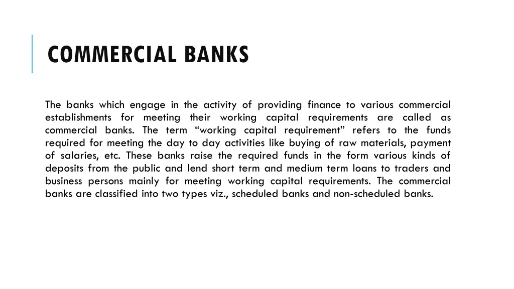 commercial banks