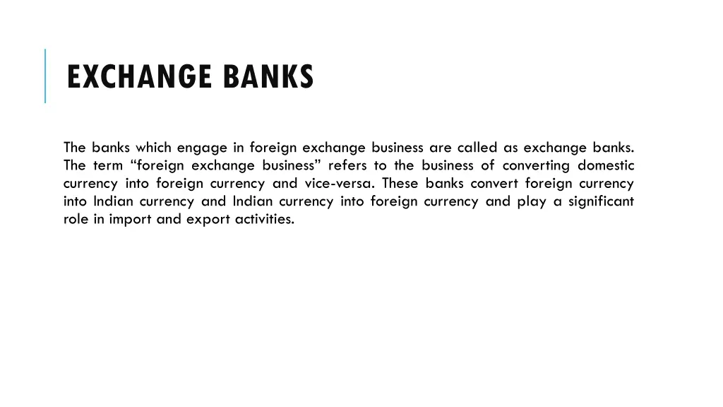 exchange banks