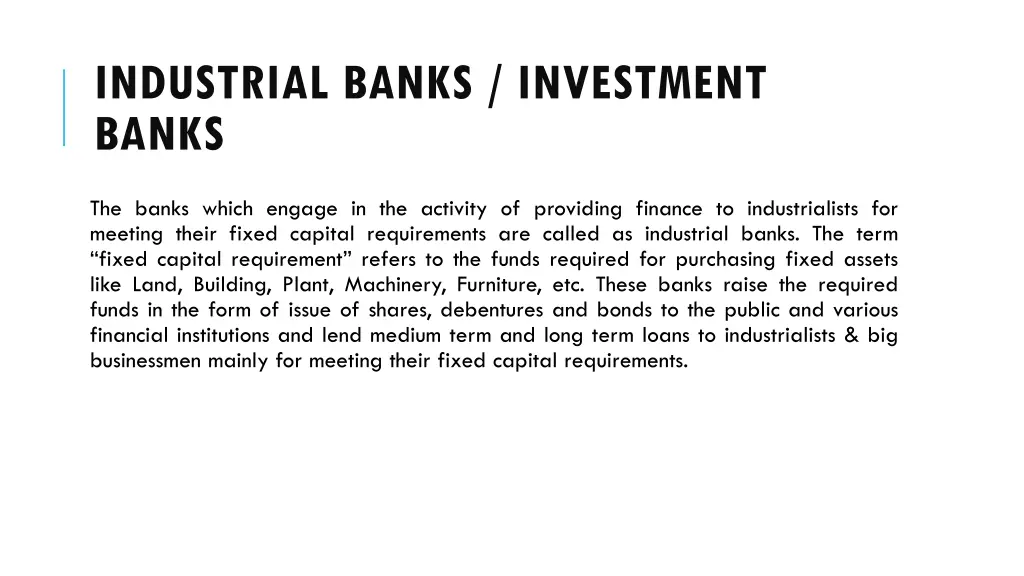 industrial banks investment banks