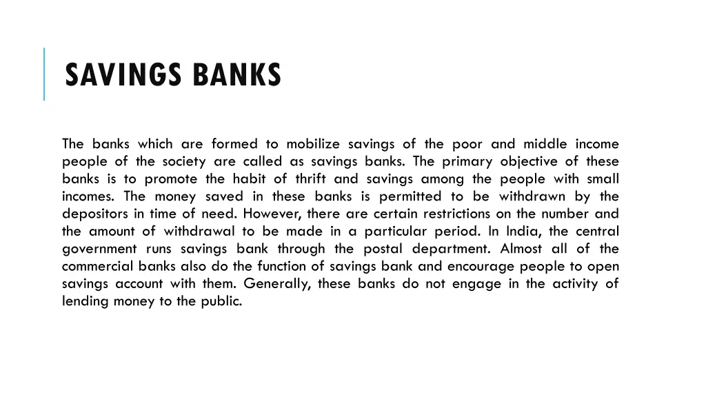 savings banks