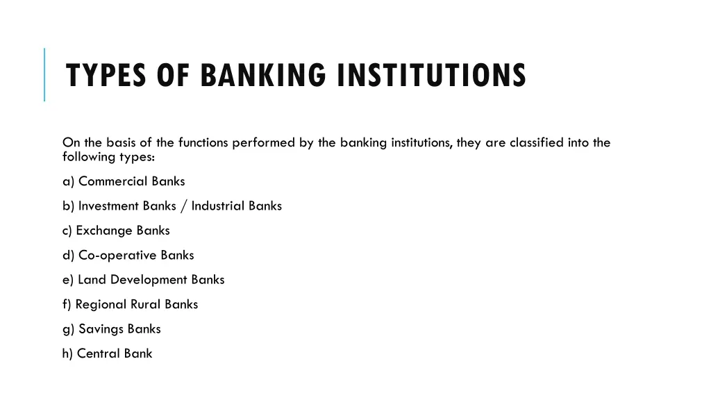 types of banking institutions