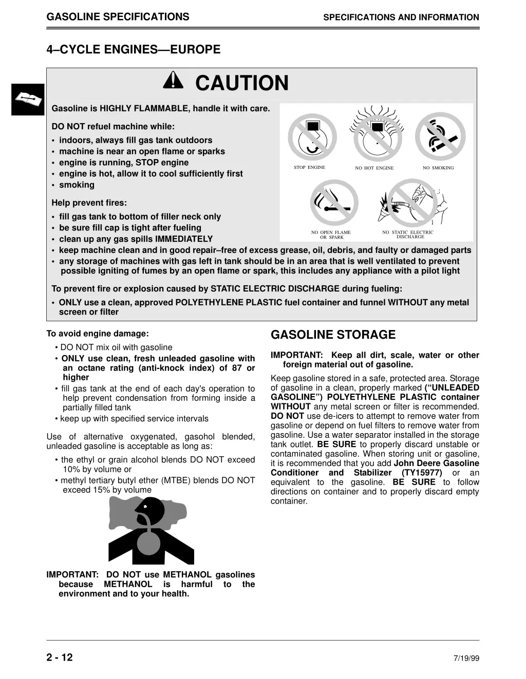 gasoline specifications 1