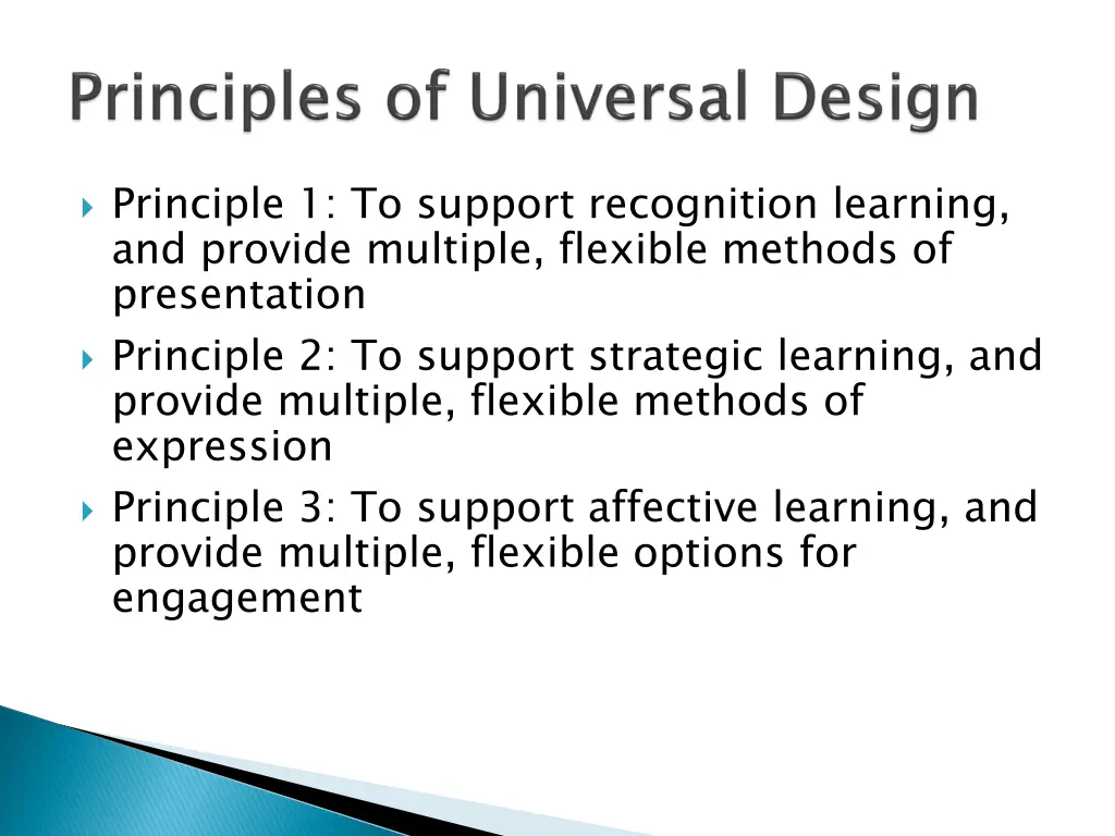 principle 1 to support recognition learning