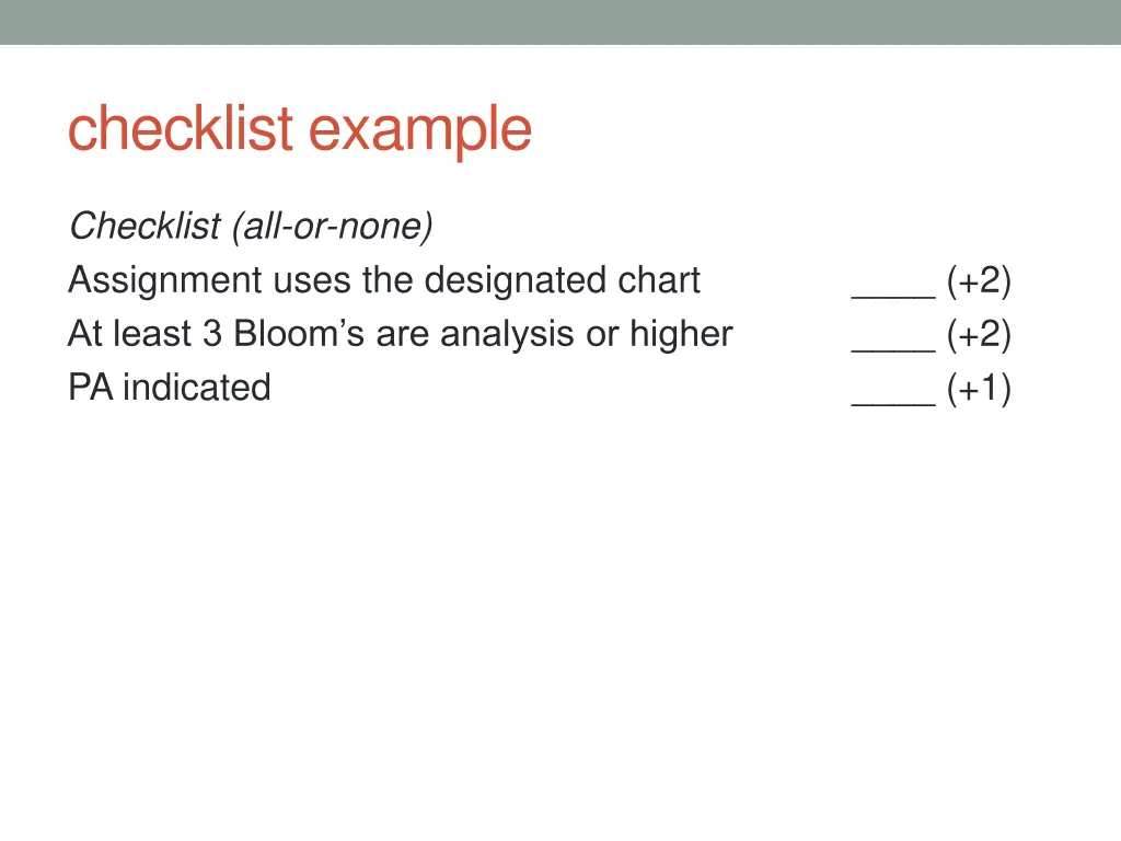 checklist example