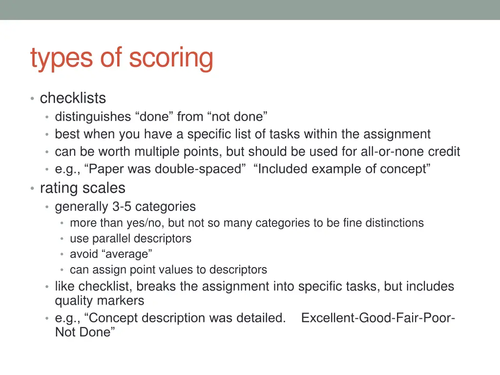 types of scoring