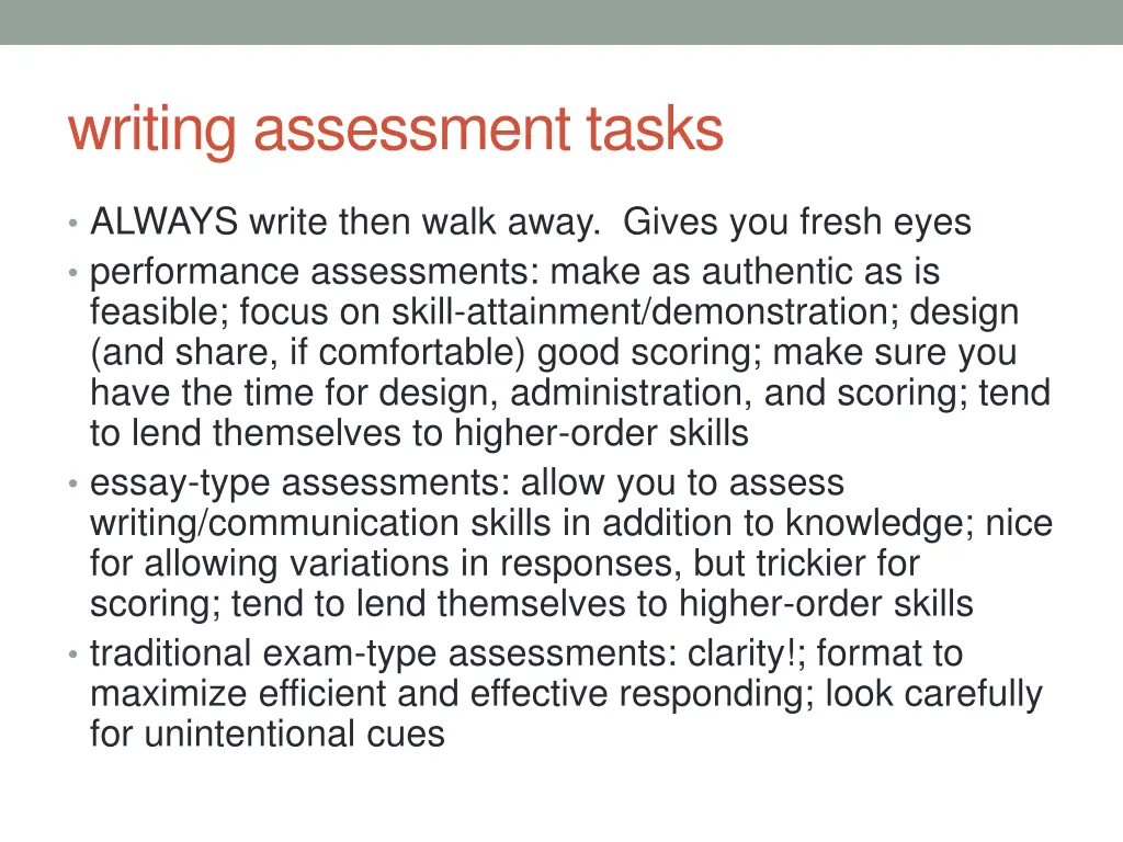 writing assessment tasks