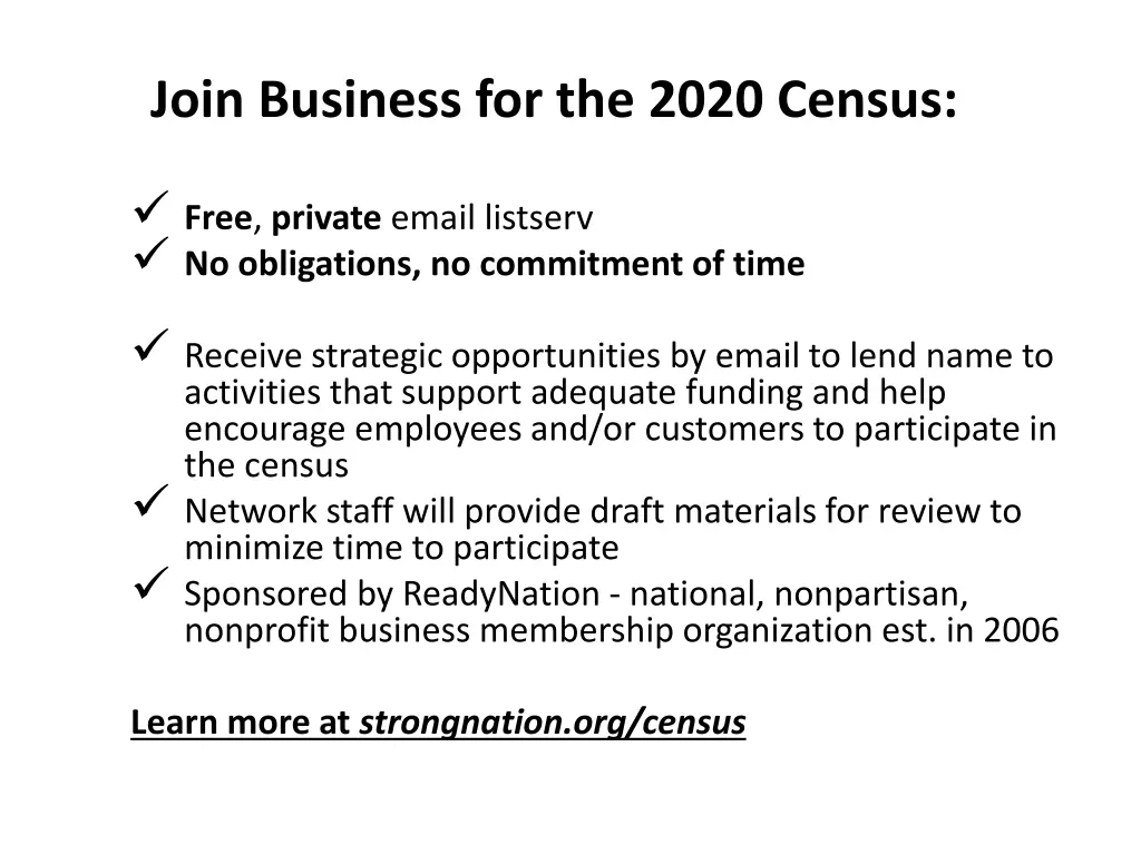 join business for the 2020 census