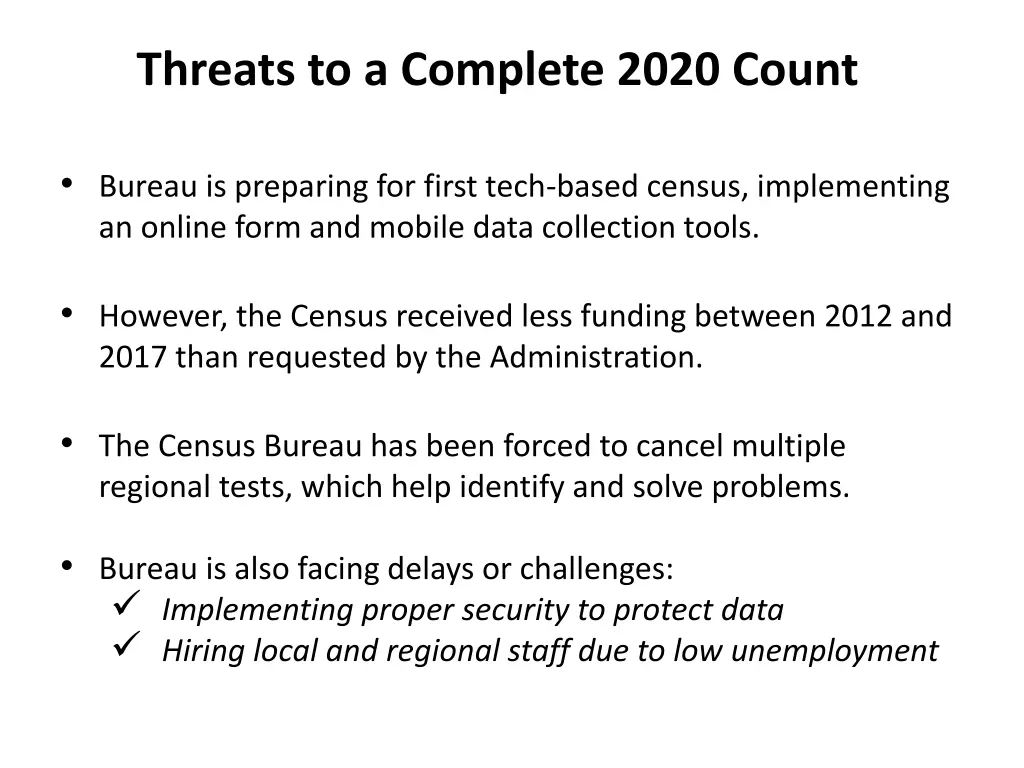 threats to a complete 2020 count