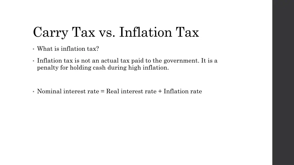 carry tax vs inflation tax