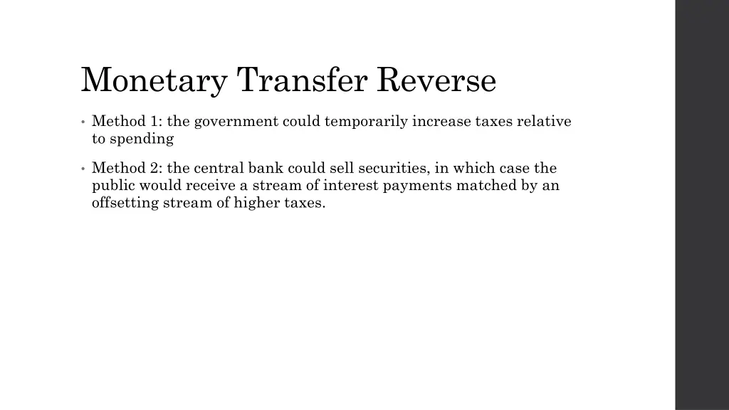 monetary transfer reverse