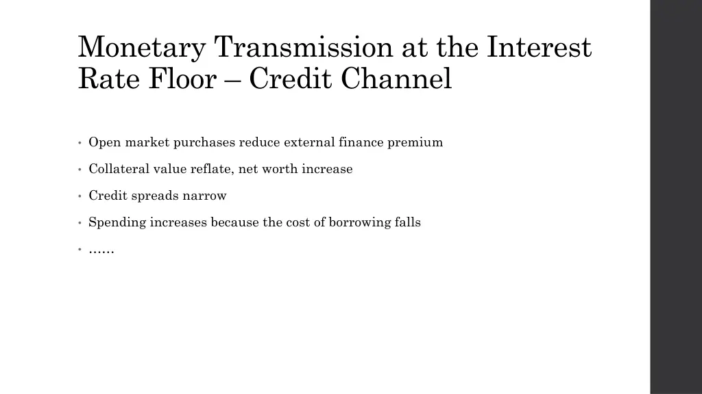 monetary transmission at the interest rate floor 1