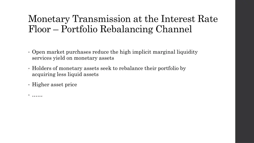 monetary transmission at the interest rate floor