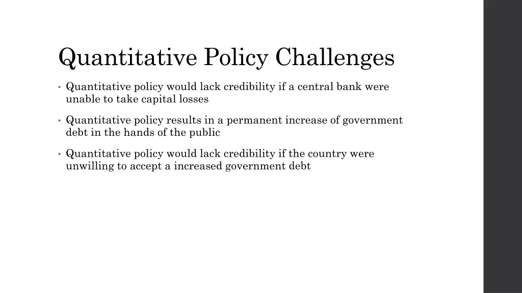 quantitative policy challenges