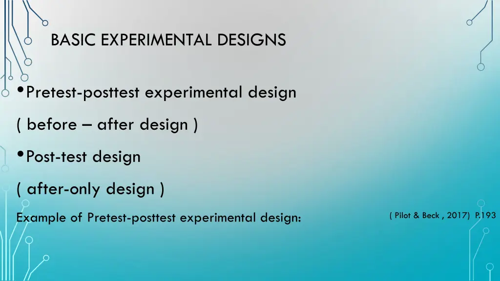 basic experimental designs