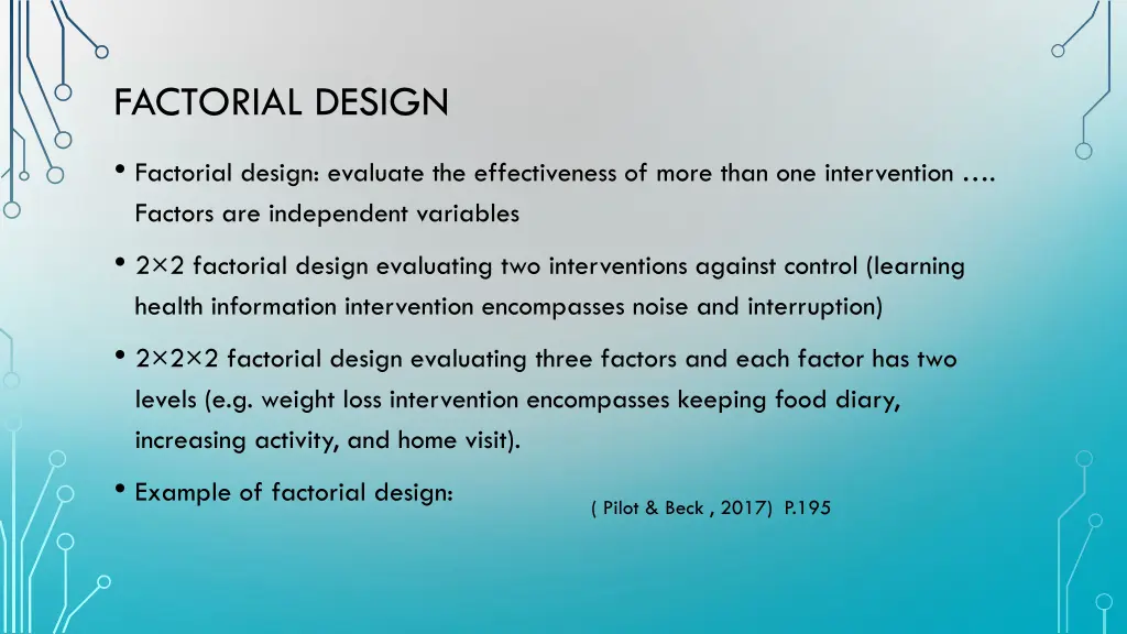 factorial design