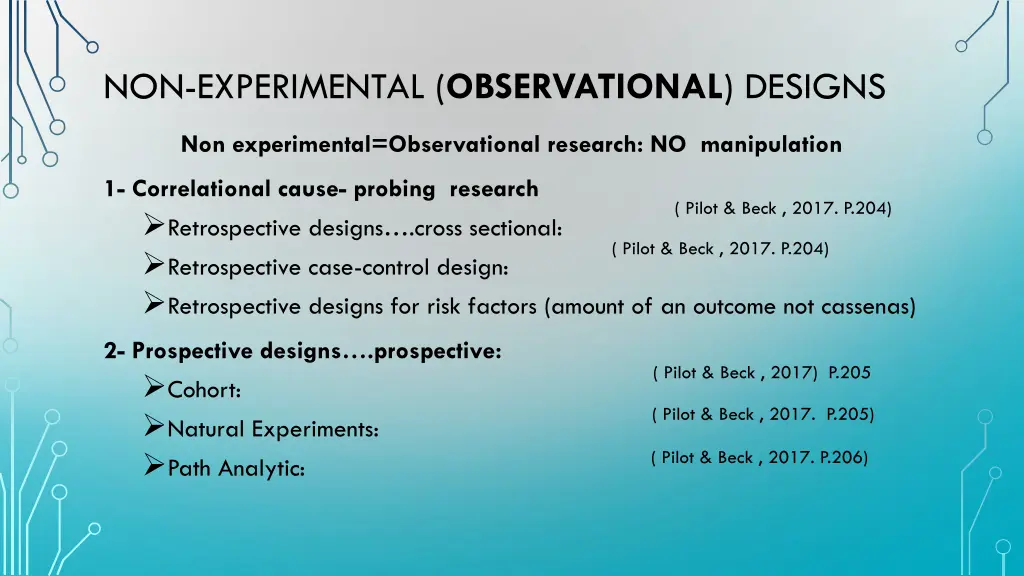 non experimental observational designs