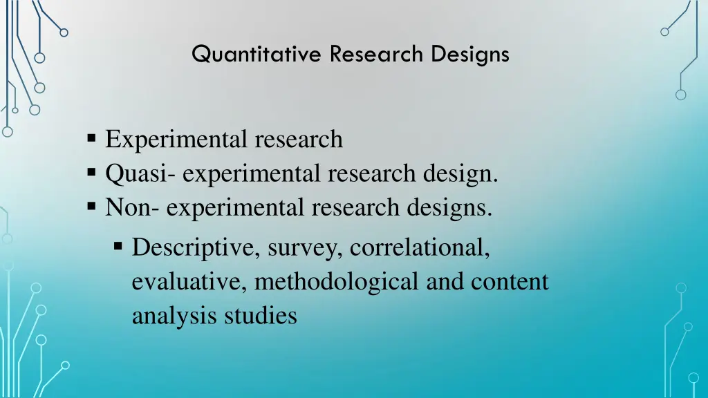 quantitative research designs