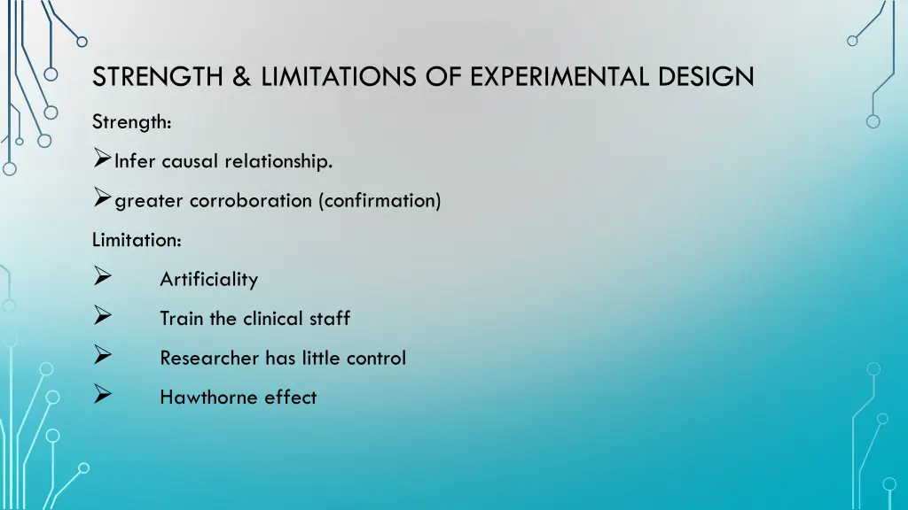 strength limitations of experimental design