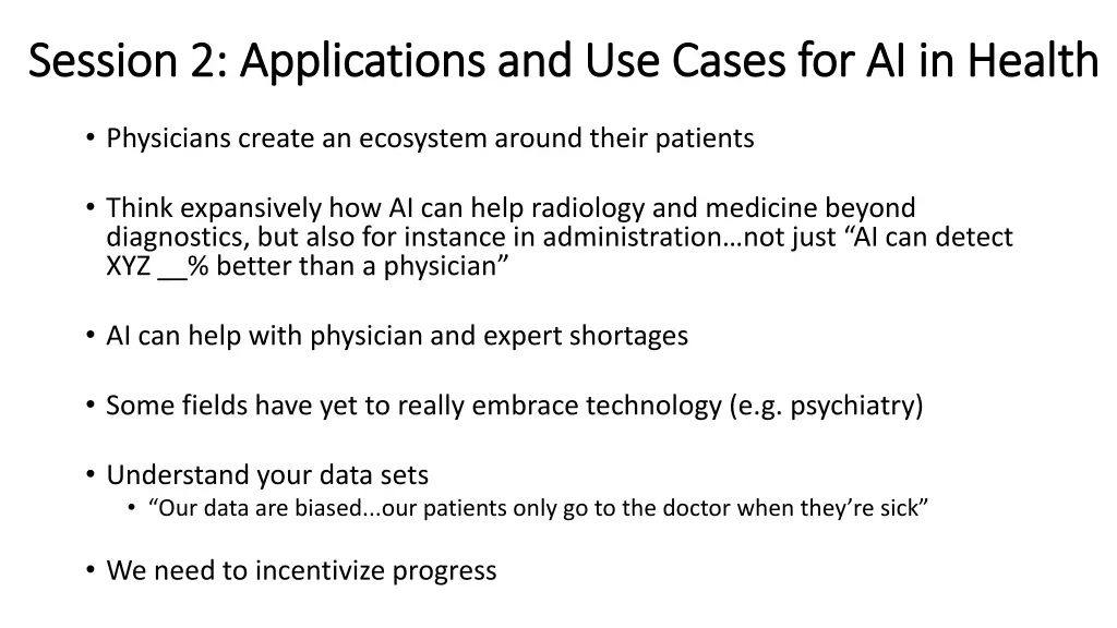 session 2 applications and use cases