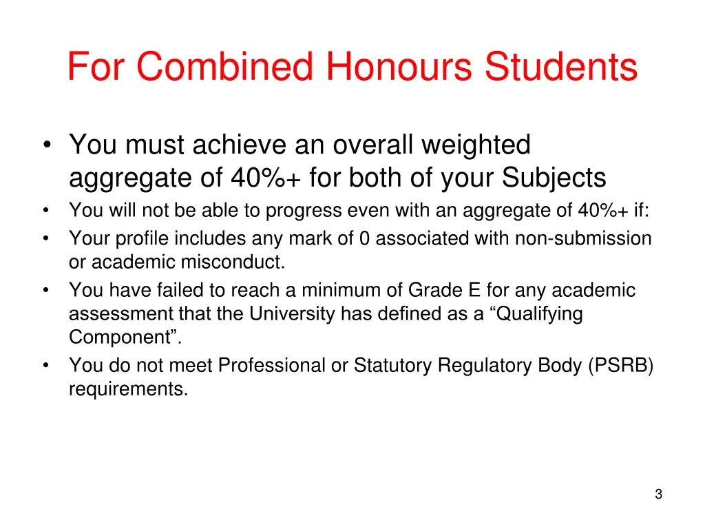 for combined honours students