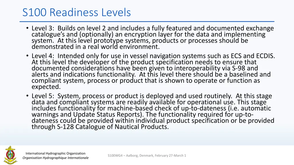 s100 readiness levels 2