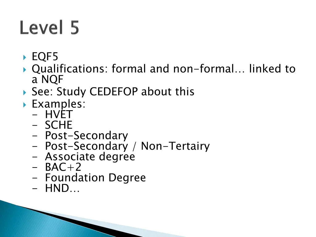 eqf5 qualifications formal and non formal linked