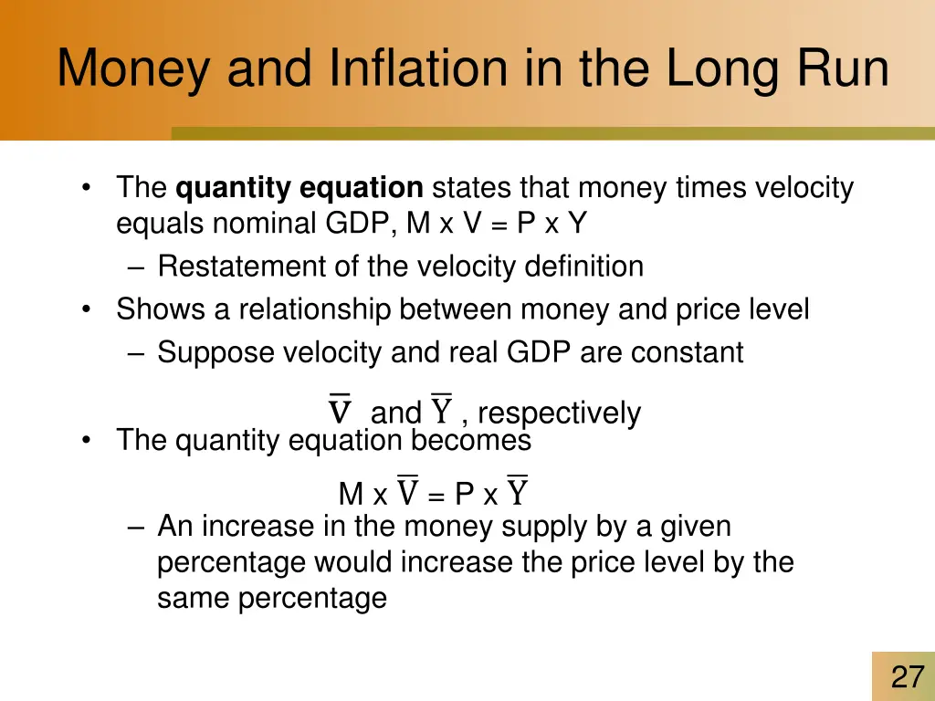 money and inflation in the long run