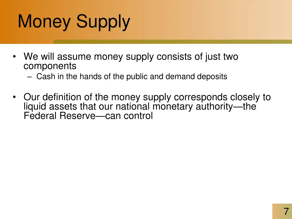 money supply