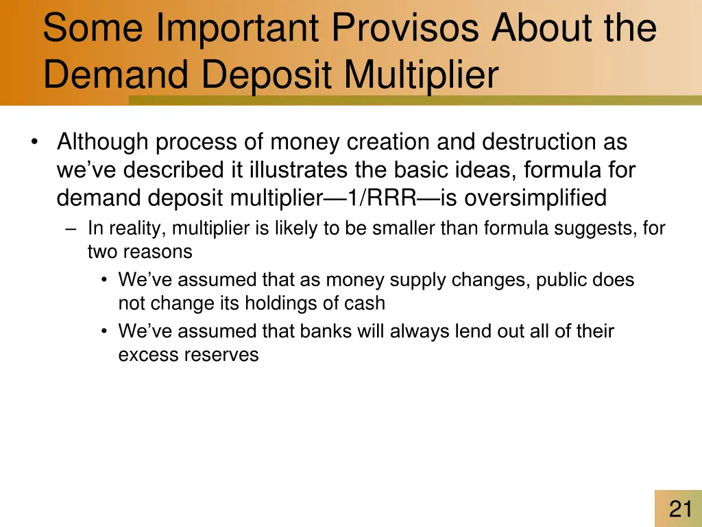 some important provisos about the demand deposit