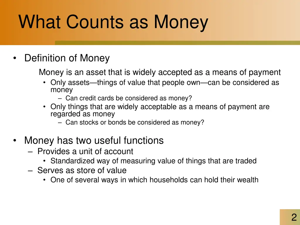 what counts as money