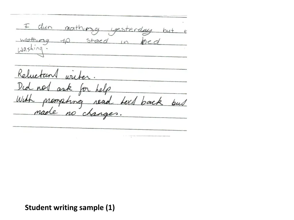 student writing sample 1