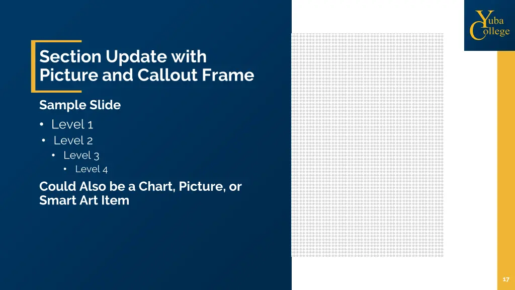 section update with picture and callout frame