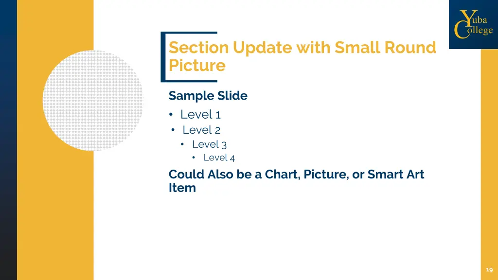 section update with small round picture