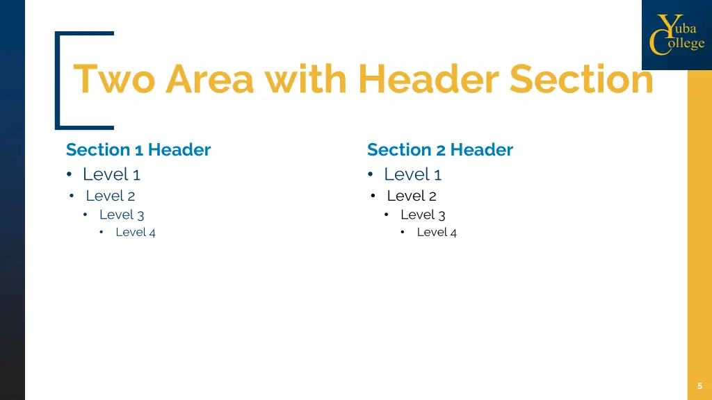 two area with header section