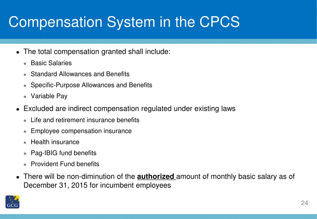 slide title compensation system in the cpcs