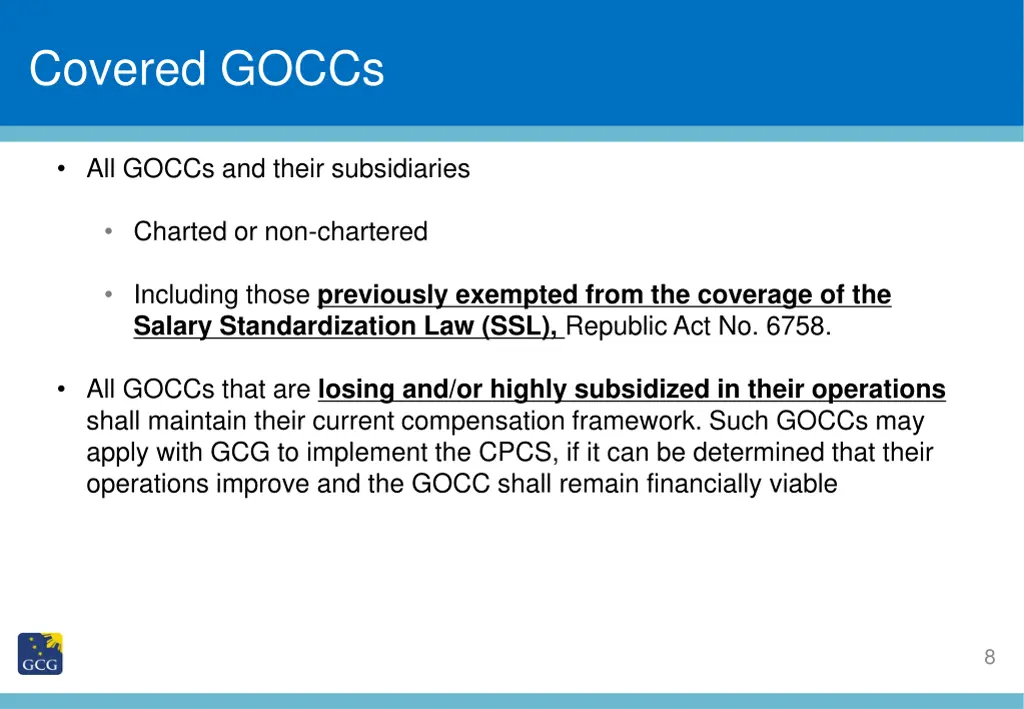 slide title covered goccs