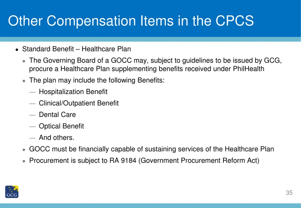 slide title other compensation items in the cpcs