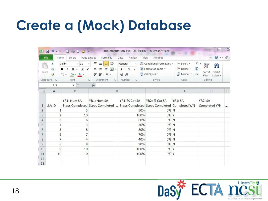 create a mock database