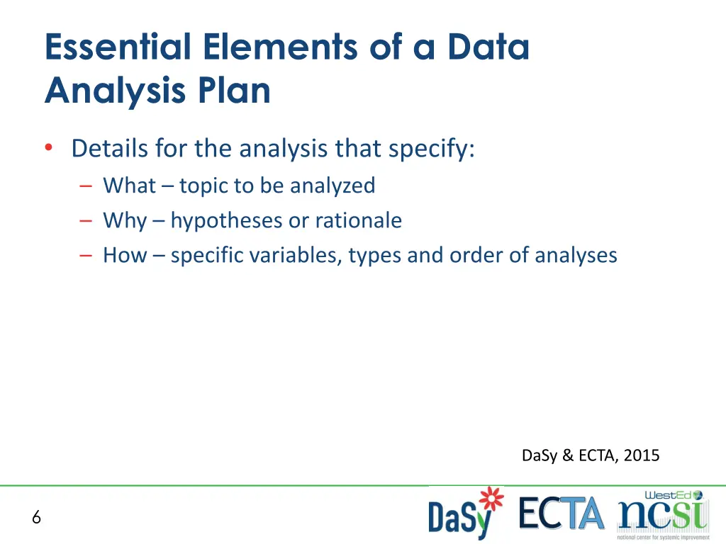 essential elements of a data analysis plan 1