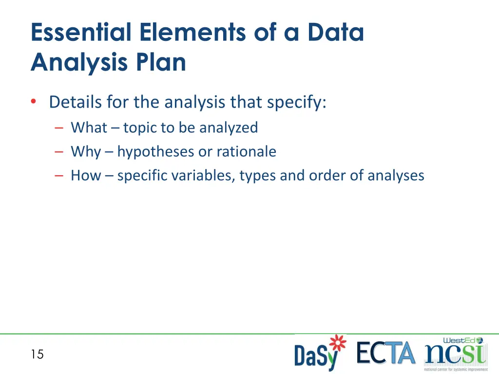 essential elements of a data analysis plan 2