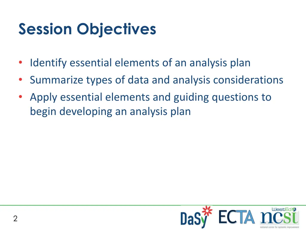 session objectives