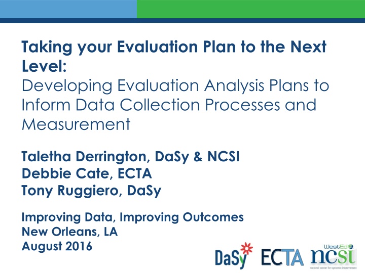 taking your evaluation plan to the next level