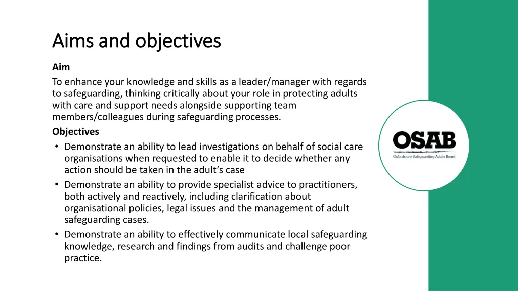 aims and objectives aims and objectives