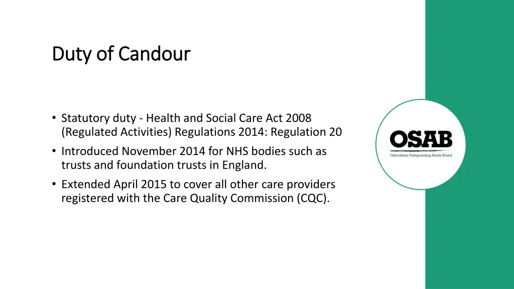 duty of candour duty of candour