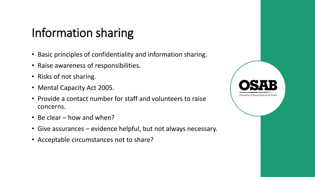 information sharing information sharing