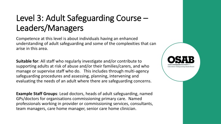 level 3 adult safeguarding course level 3 adult