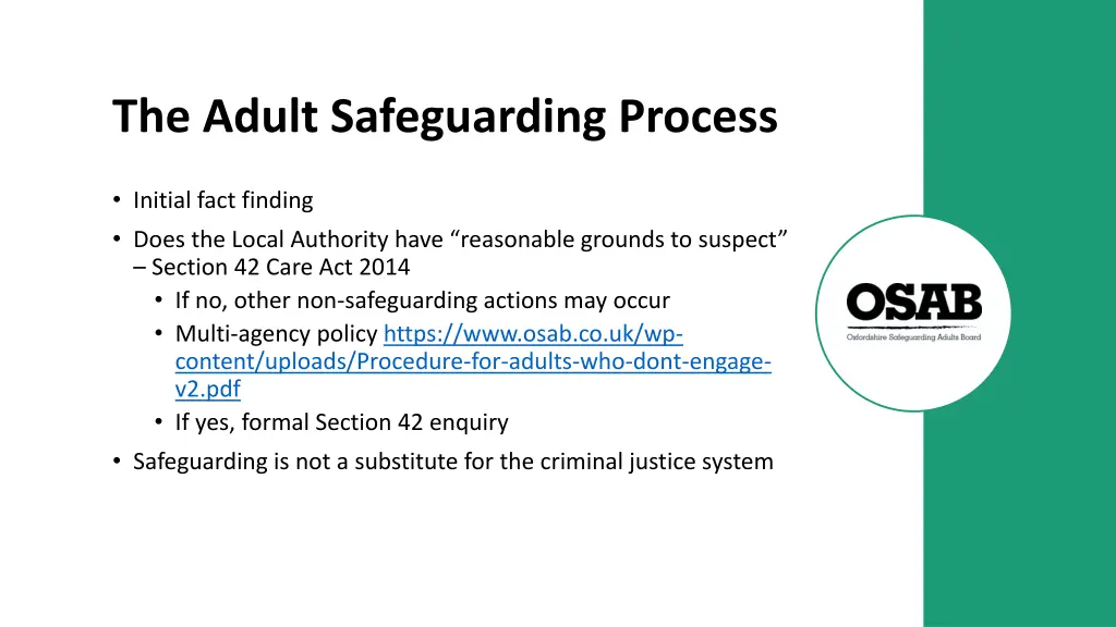 the adult safeguarding process