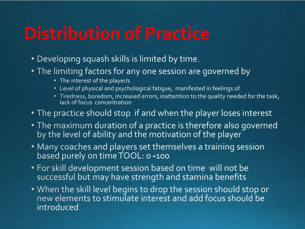 distribution of practice