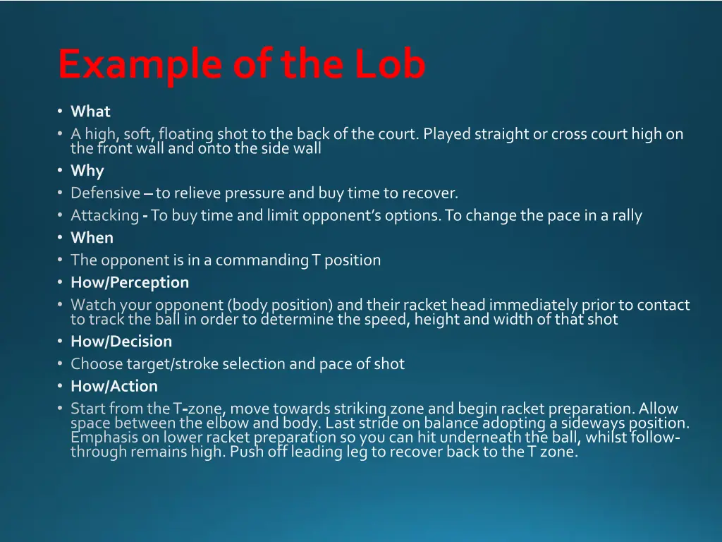 example of the lob