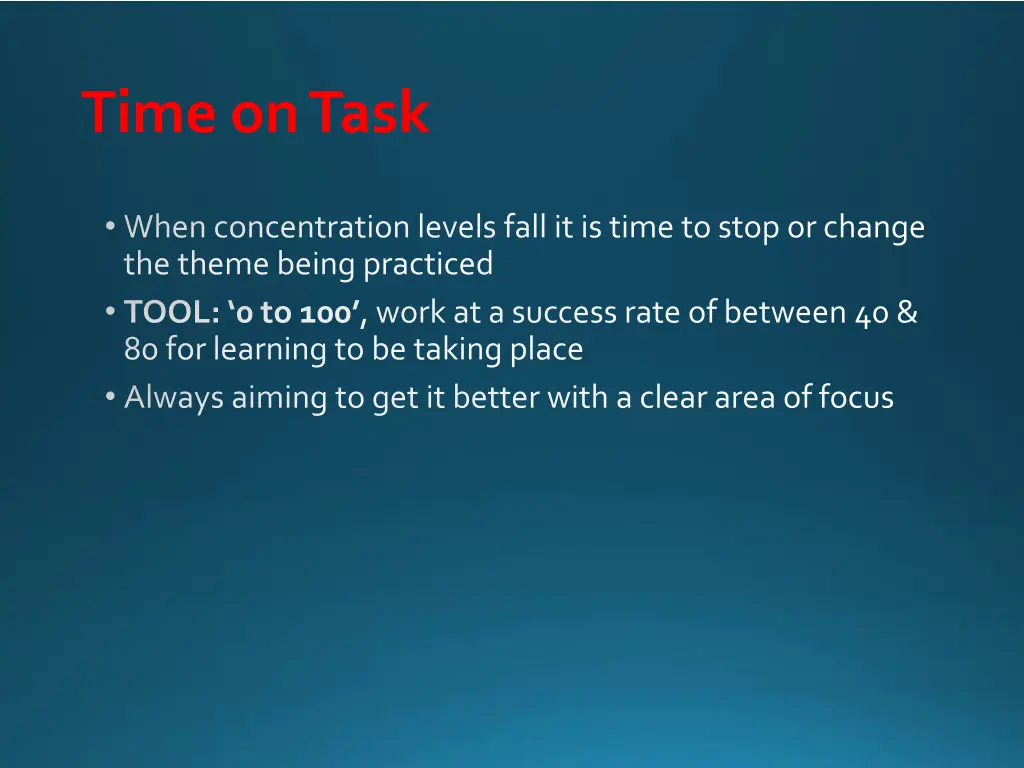 time on task